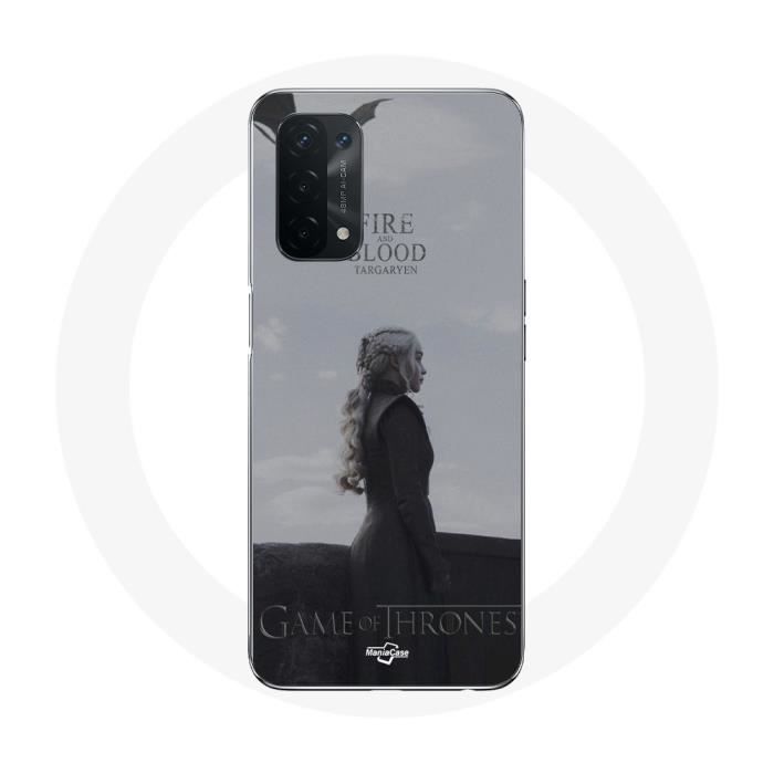 Hülle für Oppo A74 Game of Thrones Staffel 8 Daenerys Targaryen Feuer und Blut Game of Thrones Logo Gri