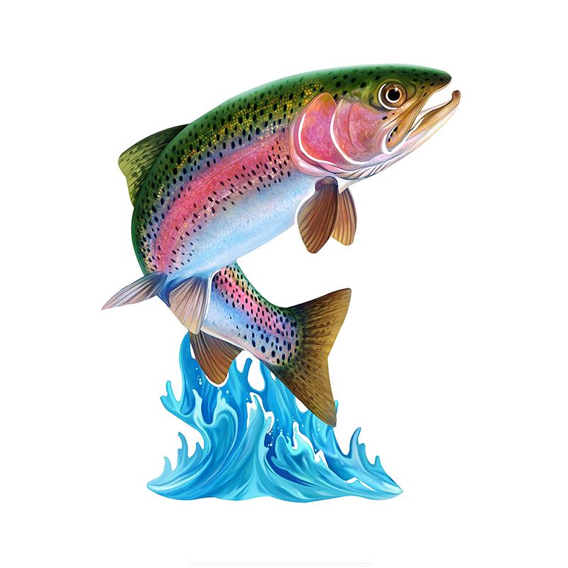 J27 # Coole Springen Hecht Fisch Aufkleber Auf Die Auto Lustige Vinyl Aufkleber Wasserdicht Dekoration Für Hinten Fenster Auto Aufkleber J27C Height 26cm