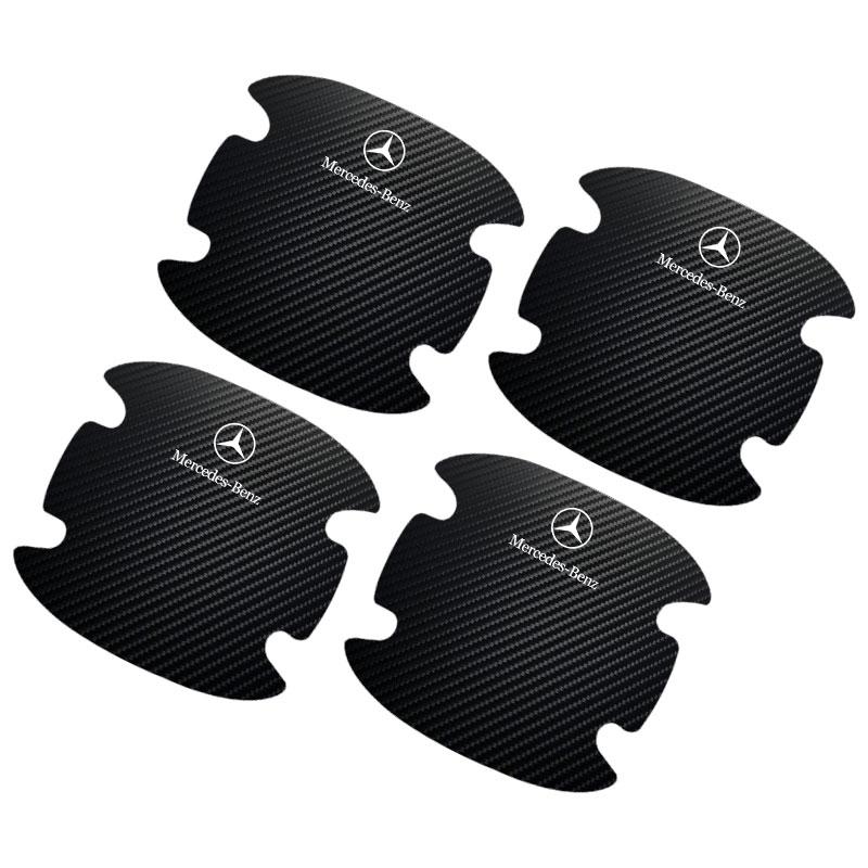 4 Stück Autoaufkleber Kratzschutz Autotürgriff Kohlefaser Schutz für Mercedes-Benz C500 C200 C300 A B C E GLA CLA GLK GL ML GLE V177 W247 W176 benz schwarz