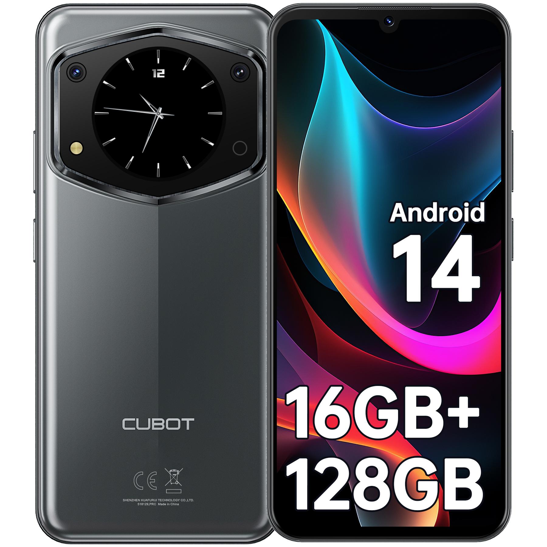 CUBOT A30 Smartphone - 16GB+128GB/1TB Smartphone Android 14, 6,74 HD+/90Hz Display, 1,46 Rückseiten-Display, 48MP+16MP, 5100mAh, Dual-SIM 4G/OTG grau