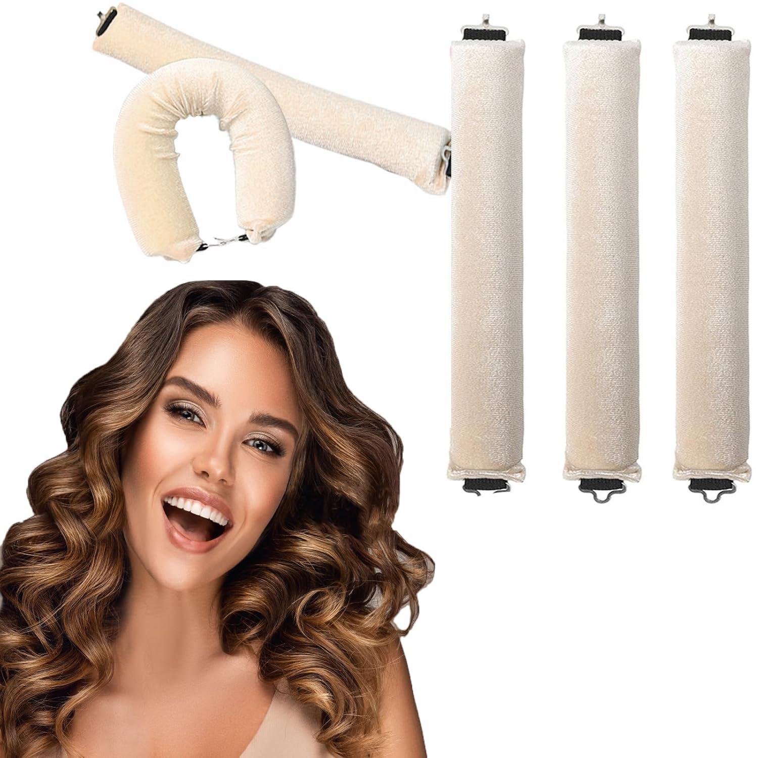 4/3/1 STÜCKE Haar-accessoires Heatless Curls Schönheit Frauen Lockenprodukte Lockenwickler Gummi Curling Schlaf Friseur Werkzeuge Haarschaumwickler 4PCS beige