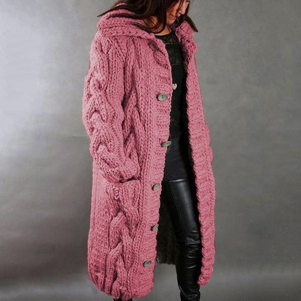 Damen Herbst Winter Langarm Strickjacke Mantel Lässig Streetwear Kapuzenpullover Mantel Plus Größe 5XL XXXXXL