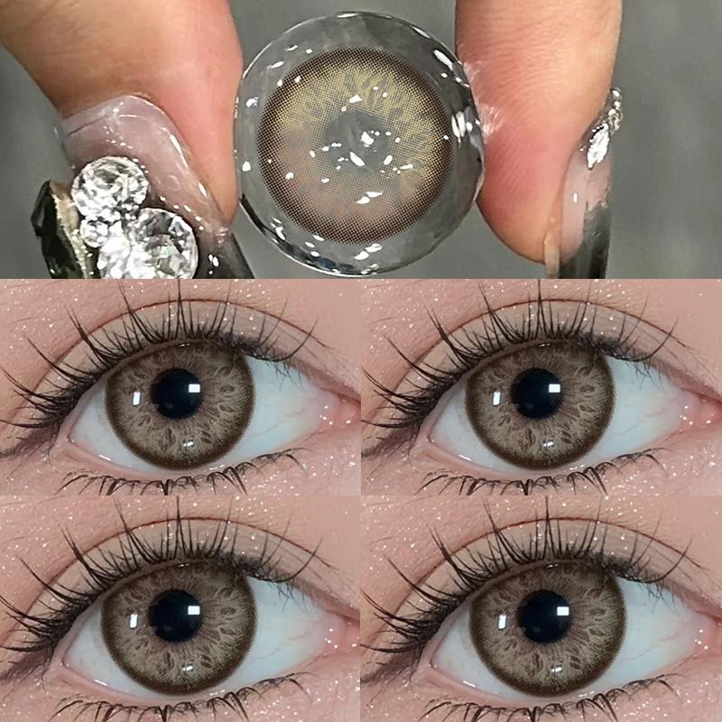 MillCreek 2 stücke Farbige Kontaktlinsen Iris Stil Myopie brillengläser Hochwertige Mode Blau/braun/grün Augen Schönheit Schüler 1 jahr Verwenden -3.50 braun