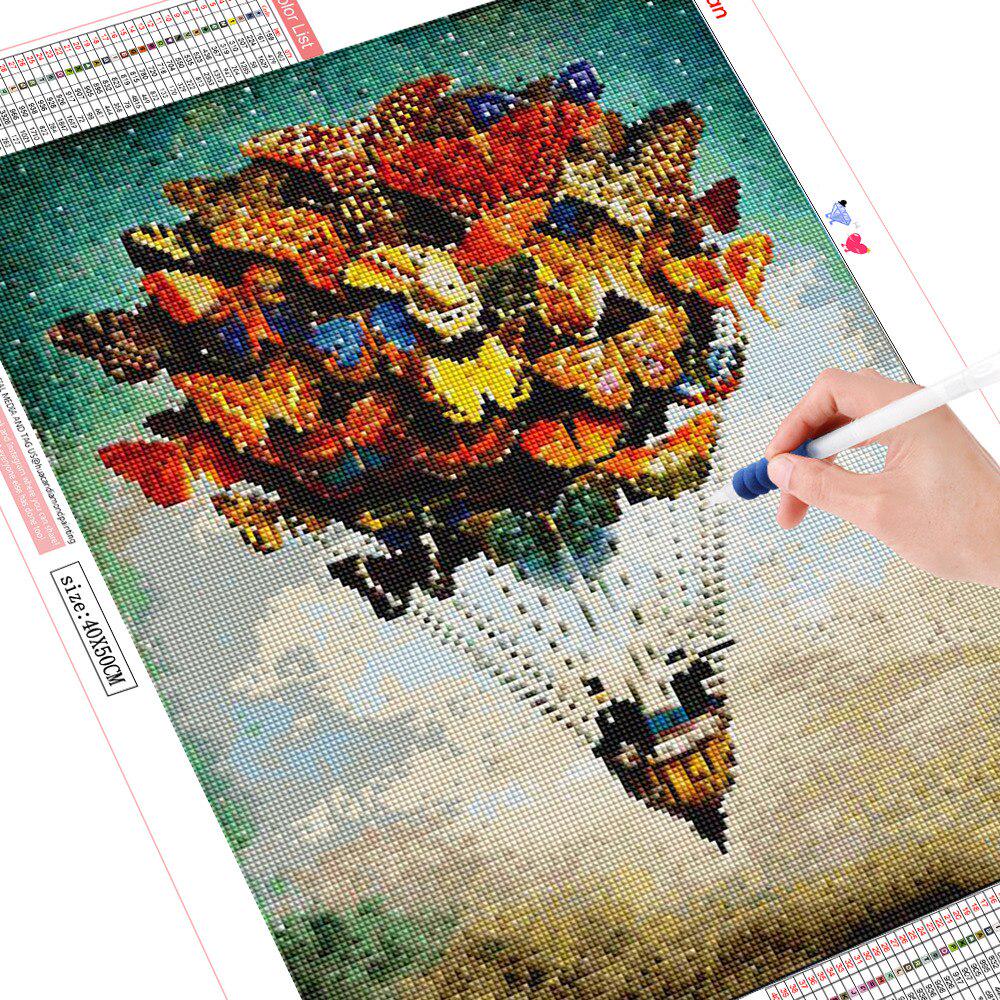 Malen mit Diamanten Schmetterling 5D Diamantstickerei Vollbild Diamantmosaik Landschaftsbild 20X30