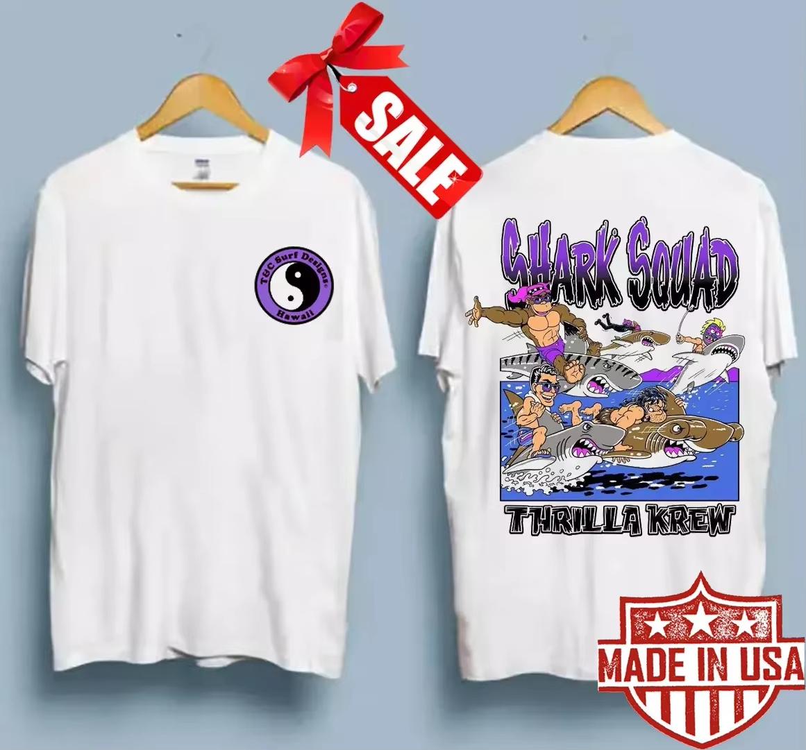 TC Vintage Stadt und Land Surf Design T-Shirt Shark Squad Luxus Unisex Kleidung Günstige Kleidung Y2k Kleidung Unisex 4XL gray