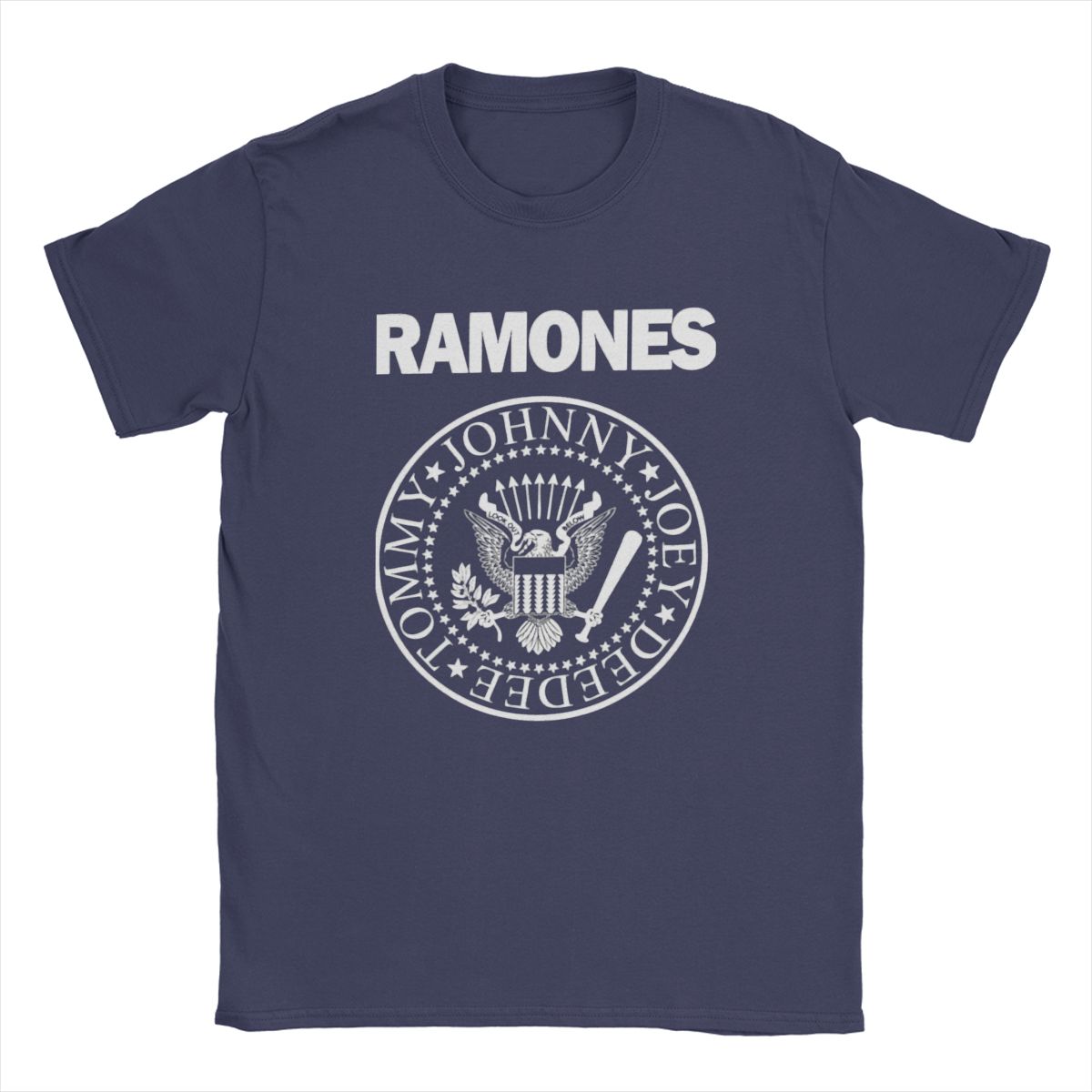 Verrückte Ramon Punk Rock T-Shirts Herren Rundhals Reine Baumwolle T-Shirts Tour Musik Y2K Heavy Metal Harajuku Kurzarm T-Shirts Tops XXXXXL navy blau