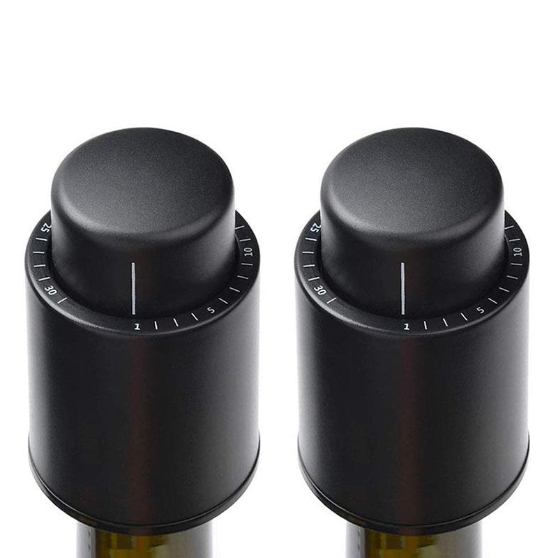 AIKARO Wein-Vakuumpumpe und Stopper für Flaschen, Weinkonservierer ABS, 2 pack