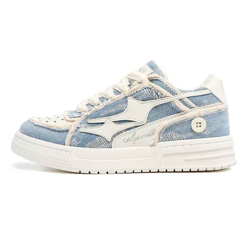2024 neue Sommer-Board-Schuhe Herren lässig vielseitig Denim Paar Canvas-Schuhe Nische Star Farbabstimmung trendige Schuhe 38