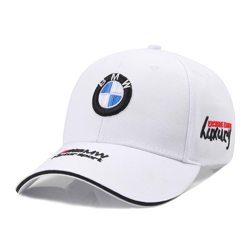 Für BMW Motorsport Emblem Outdoor Sommer Sportmütze XC33 Stickerei Baseballkappe Frühling Herbst Outdoor Sonnenschutzmütze Innenaufkleber white