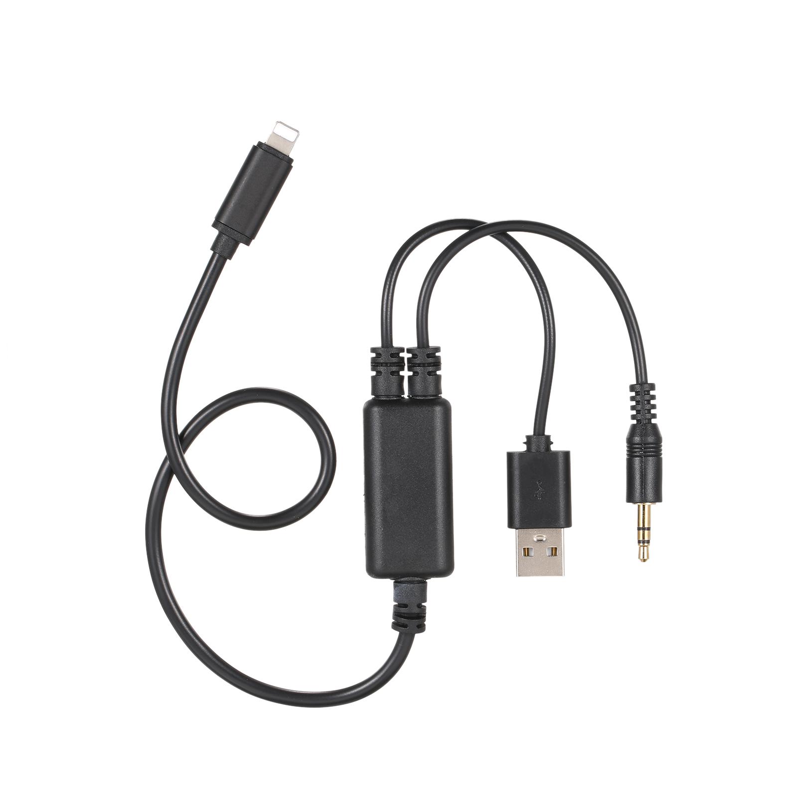 Audio-USB-Kabel, AUX-Adapter, Ersatz für BMW und Mini-iPod, iPhone 6, 7, 8, X, XS, XR-Schnittstelle schwarz