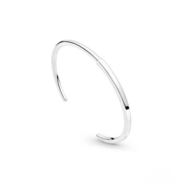 Silber Armbänder Armband Femme 925 Sterling Silber Öffnungs-Kettenarmband für Frauen Passend für Original Charm Perlen Schmuck Geschenk 16cm silber