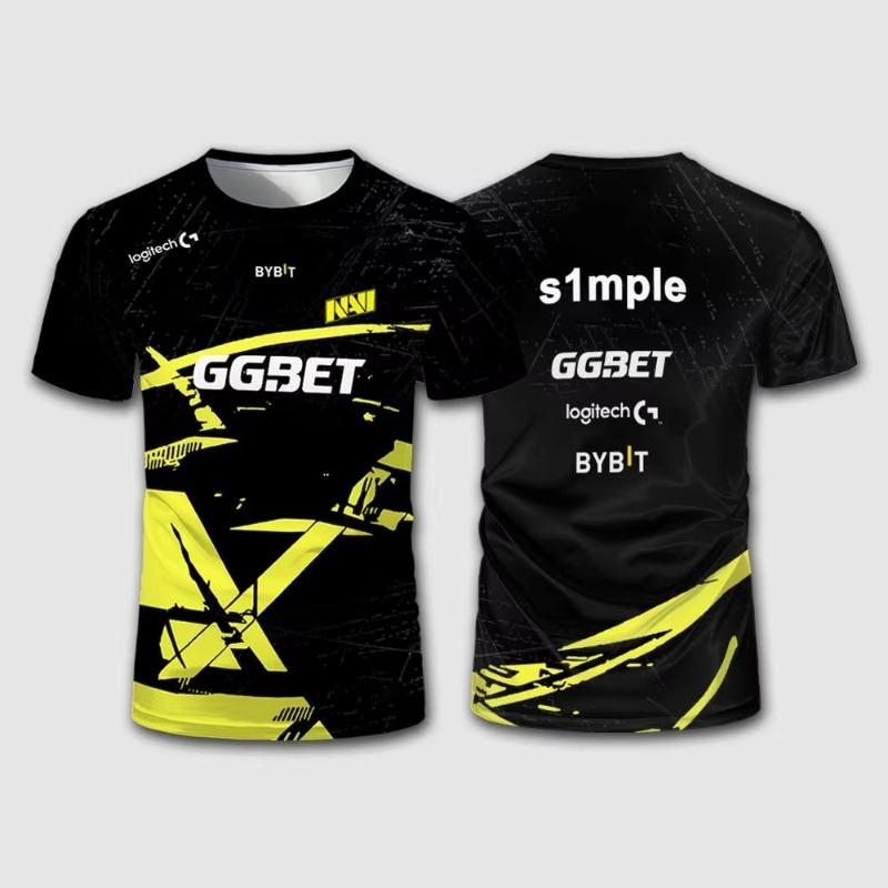 S1mple NAVI Trikot CSGO Herren und Damen Sport Kurzarm T-Shirts CS2 Major E-Sport Benutzerdefinierte Trainingsuniform Fan Geschenk 4XL