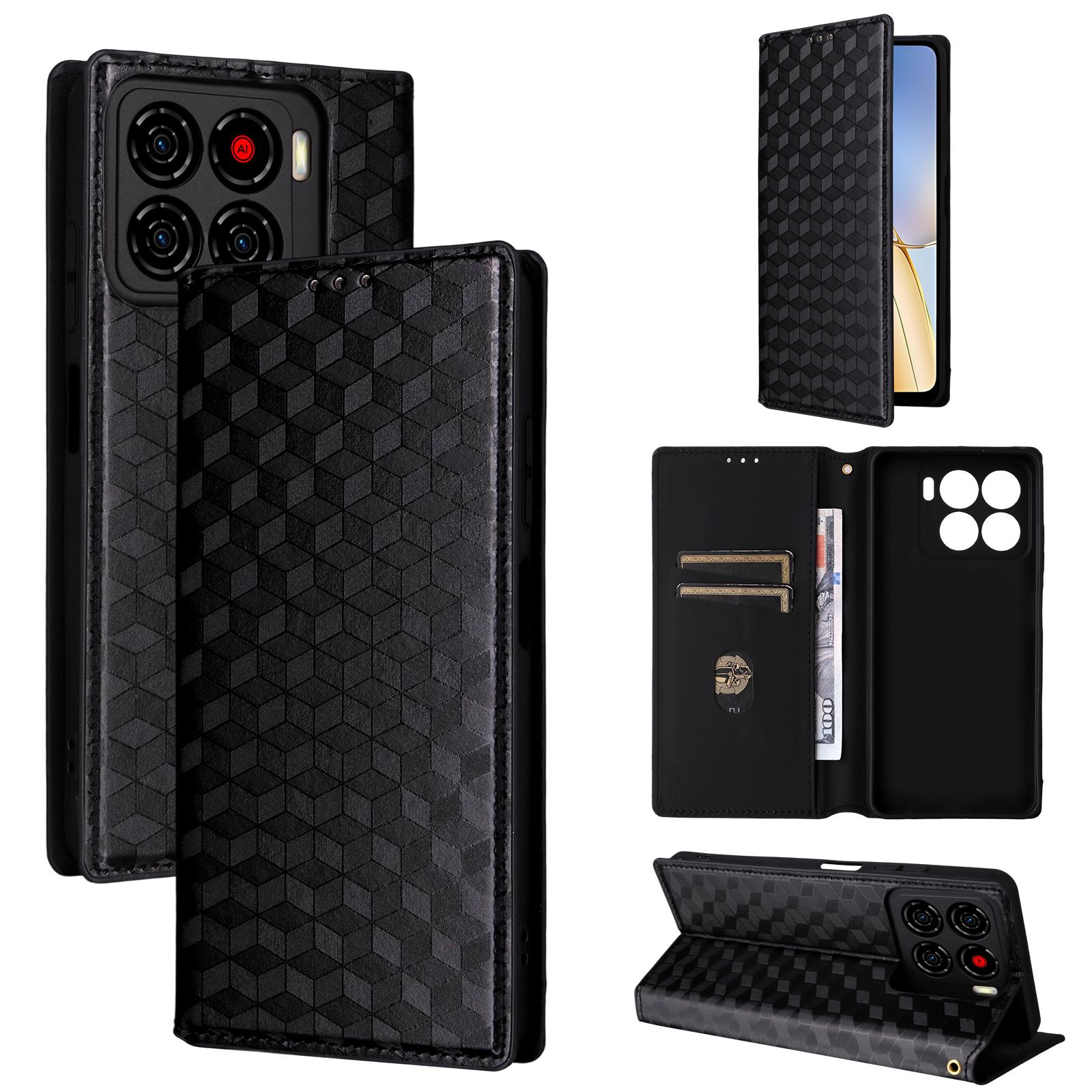 Flip Cover für ZTE Blade A56 PU-Leder Ganzkörperschutz [RFID-Blockierung] Handyhüllen Brieftaschenkoffer for ZTE Blade A56 schwarz