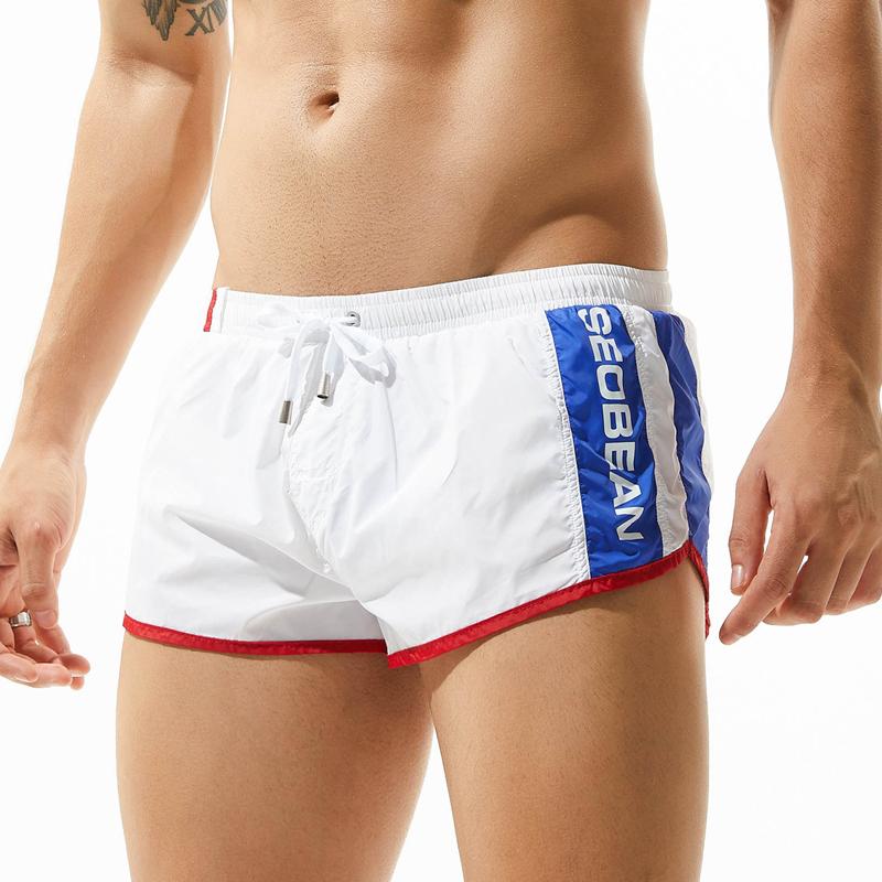 Herren Lauf-Sportshorts Niedrige Taille Atmungsaktiv Lounge-Shorts Herren Kordelzug Gefüttert Athletische Shorts Home-Shorts XXL