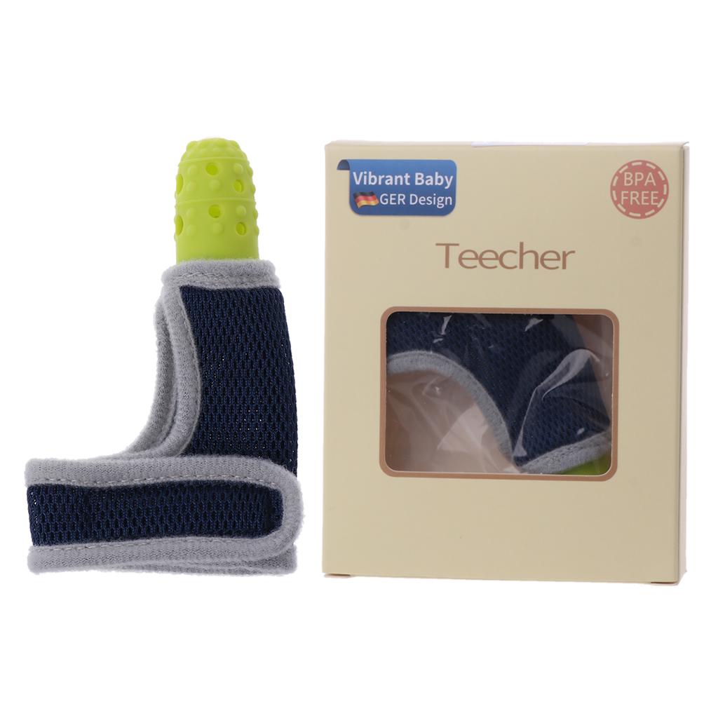 Fingerschutz für Kinder, stoppt Daumenlutschen, Handgelenkband, Baby-Stillhandschuhe, Beißring, Schnuller gelb