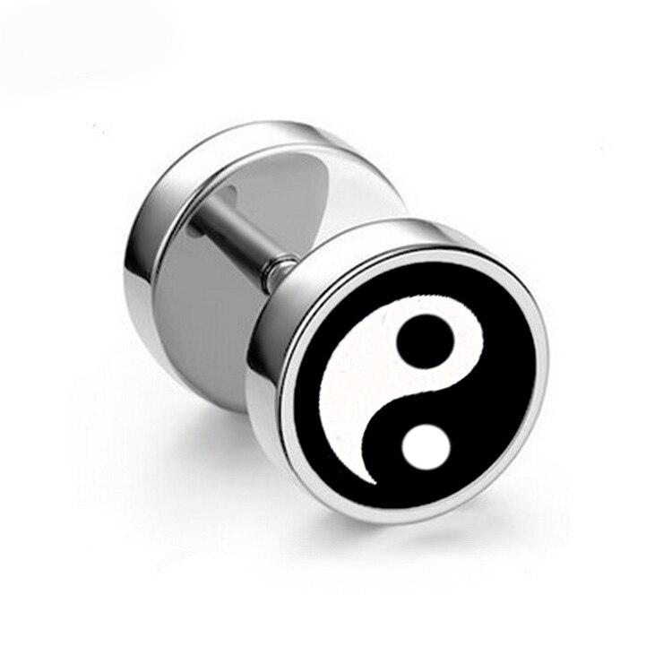 1 Stück Titan Stahl Hantel Hantel Ohrstecker für Männer Frauen Neue Pop Punk Gothic Ohrringe Mode Ohrschmuck