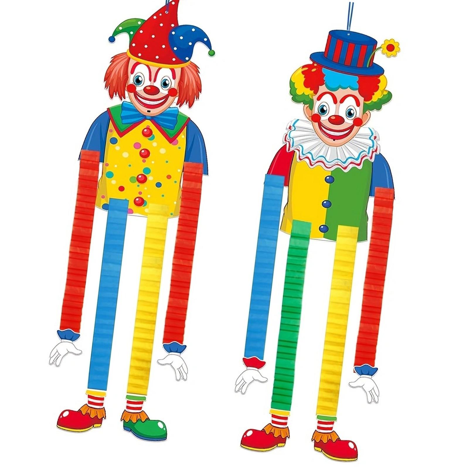 2 Stück Clown Figur Hängeornament Faltpapier Clown Dekoration Für Geburtstag Halloween Karneval Festival Dekorationen bunt