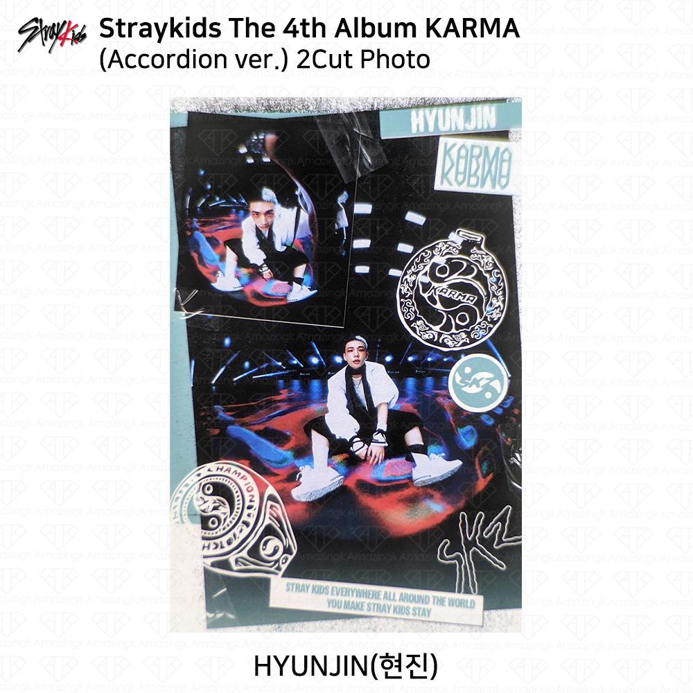 Stray Kids Das 4. Album Karma Akkordeon-Version Offizielle Fotokarte Hyunjin 2Cut Photo