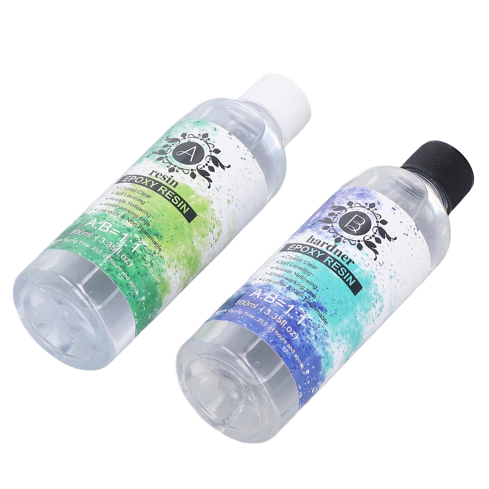 Epoxidharz Crystal Clear Kit 100ml Selbstentschäumendes hochtransparentes umweltfreundliches Epoxid weiß