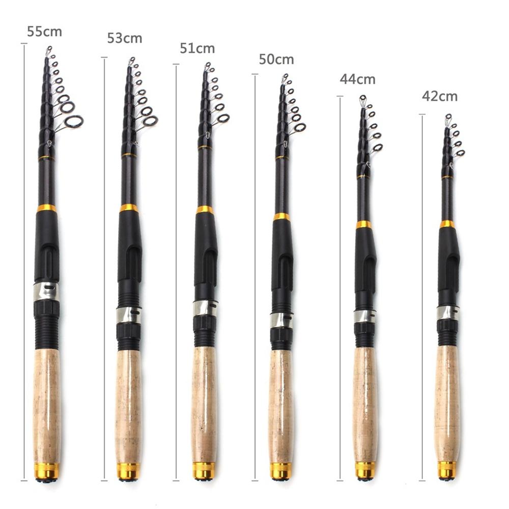 Neue tragbare einziehbare Angelrute aus Kohlefaser mit Holzgriff, Luya-Stange, 1,8 m – 3,6 m, rotierende Stange, universell für Süß- und Salzwasser 1.8 m