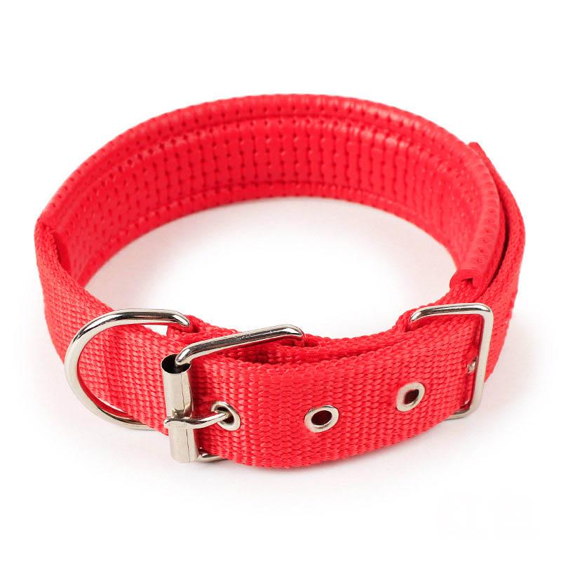 Bequemes, beliebtes Hundehalsband, verstellbar, solide, für Haustiere, hochwertiges Hundehalsband in Übergröße, 4 Farben, Nylonband, 1 Stück, Haustierhalsband-Zubehör 2.5*52cm rot