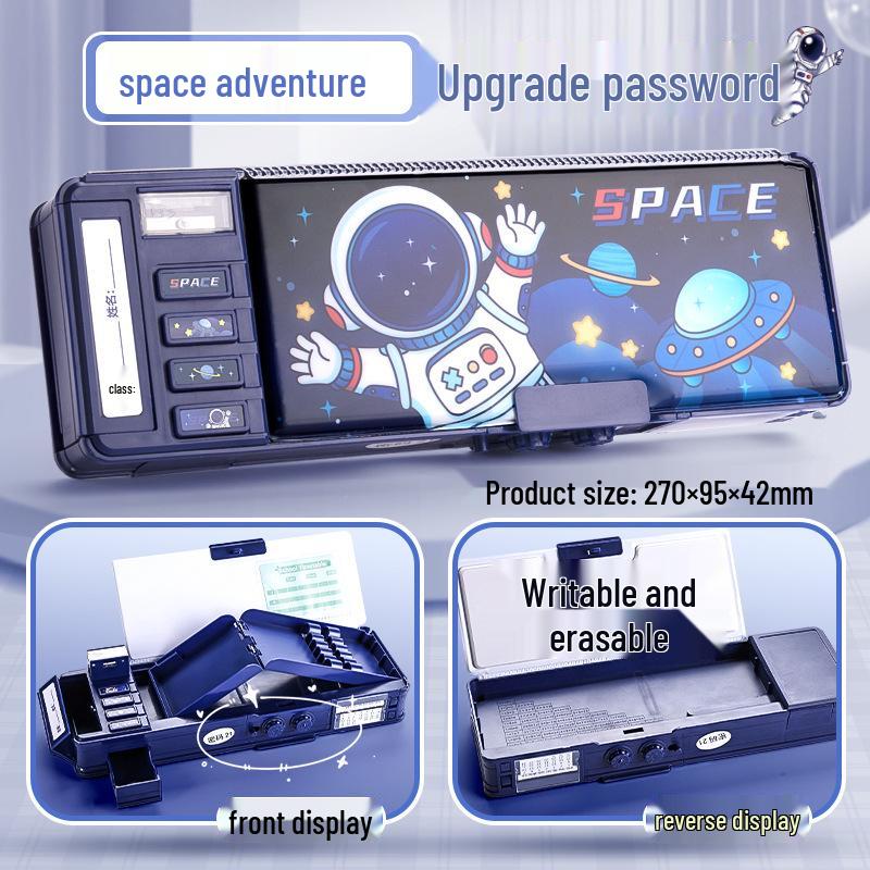 Multifunktionale Federtasche mit großer Kapazität und neuem Zahlenschloss für Grundschüler