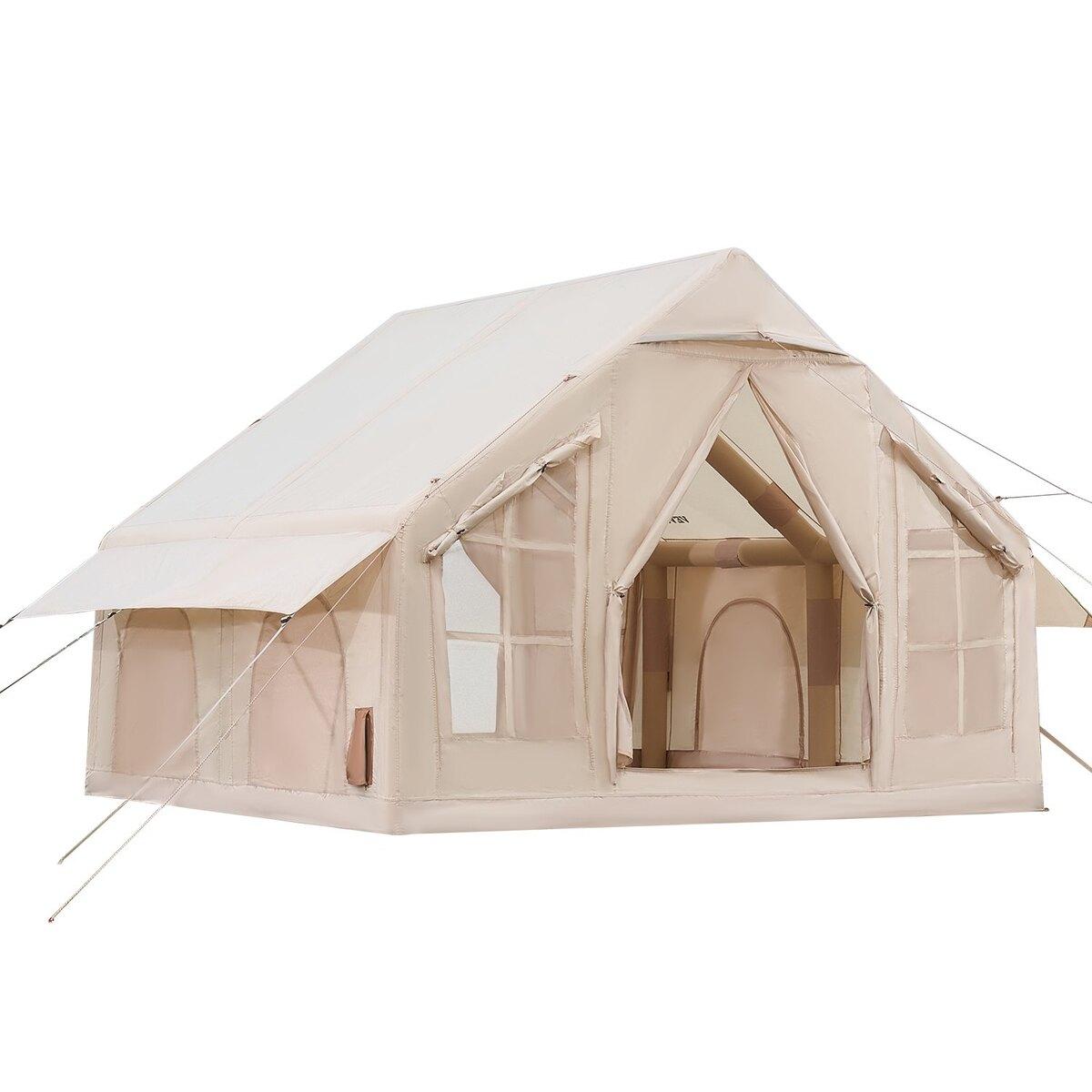Aufblasbares Zelt für Camping 4-6 Personen Glamping-Zelt mit Pumpe Einfach aufzubauen