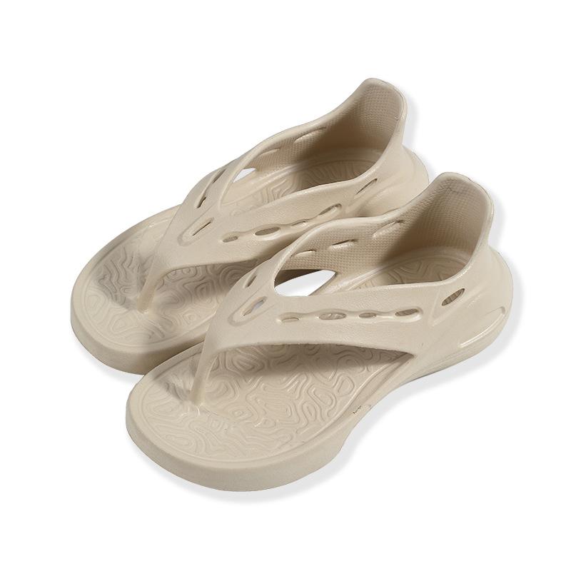 Damen Sport Sandalen Sommer Flache Flip-Flops Bequeme Lässige Slip-On Hausschuhe Leichte Plateau Aushöhlendes Design Flip-Flops 38-39 khaki