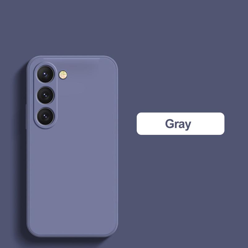 Für Samsung S24 S23 S22 Ultra Plus Fall Quadratische Flüssigkeit Silikon Soft Cover Für Samsung Galaxy S24 S23 S22 Ultra s24 Plus S24Ultra S23 graue