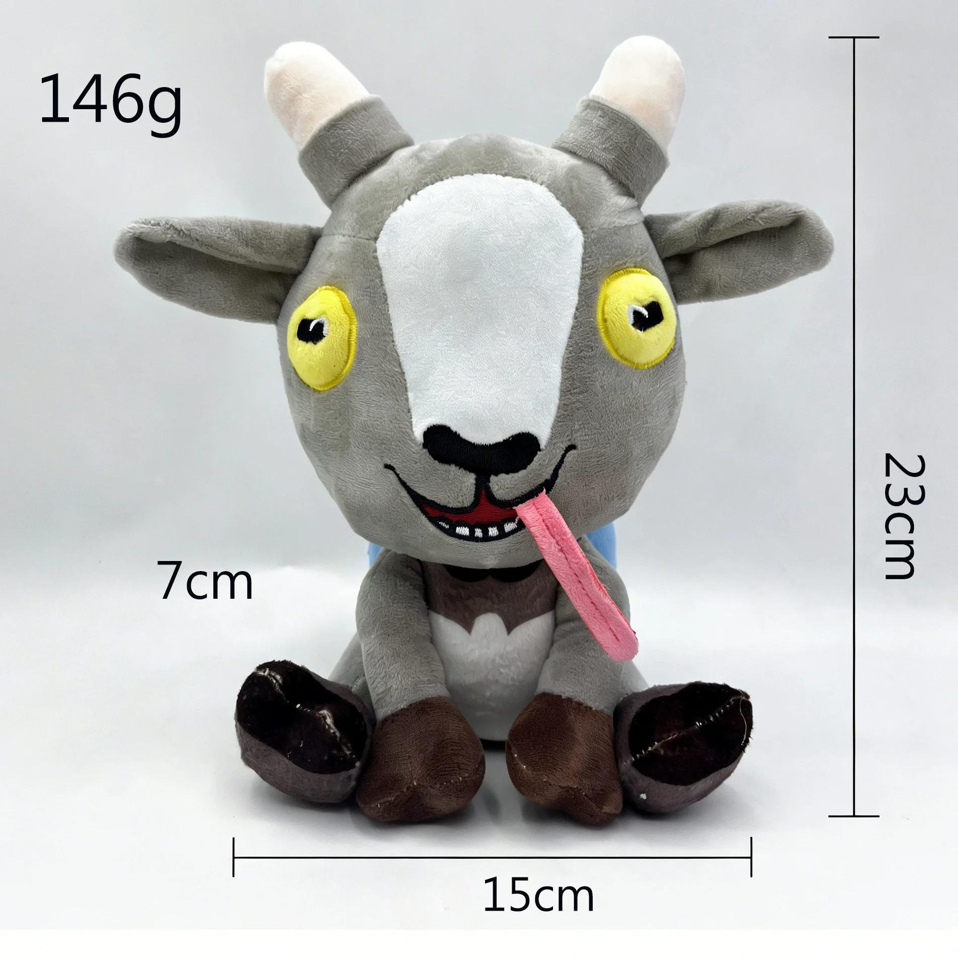 Graues Ziegen-Simulator Plüschtier Weiches Kuscheltier Lustige Spielwaren Niedrige Puppe Geschenk für Kinder Gamer Heimdeko gray