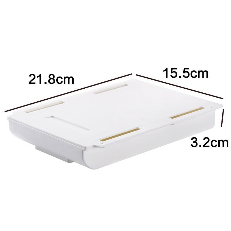 Selbstklebende, versteckte Aufbewahrungsbox unter dem Tisch, Organizer unter dem Schreibtisch, Schubladenbox, Aufbewahrung von Schreibwaren, Schulbedarf White L