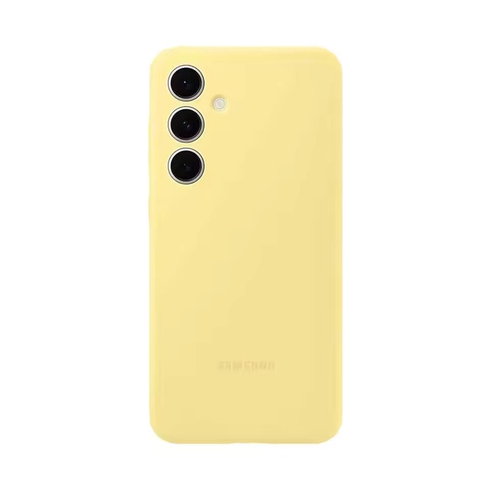 Original Samsung Silikonhülle Für Samsung Galaxy S24 FE S24FE Seidiges Weiches Silikon Handy Schutzhülle Case gelb