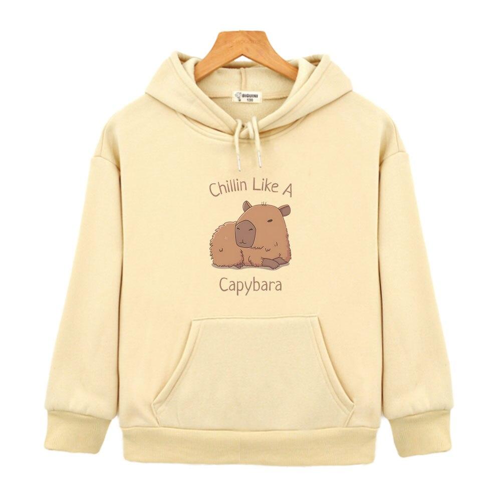 Capybara Hoodies Chilin Like A Sweatshirts Kinder Langarm Tops Kinder Pullover Mädchen Kleidung Y2k Kleidung Baby Jungen Kleidung 130 khaki