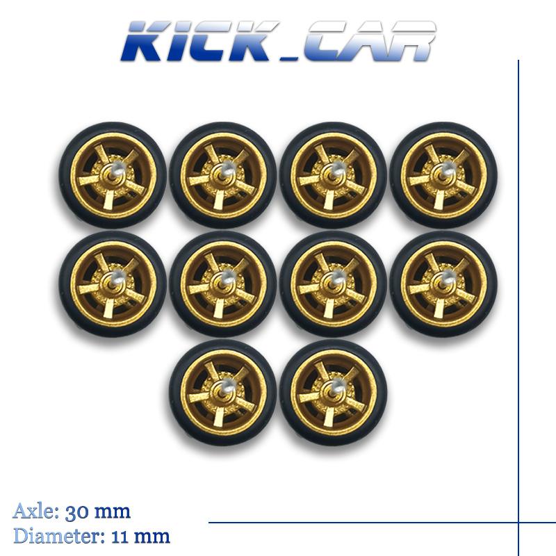 1/64 Räder Mit Festen Gummireifen Fünfspeichen Für Spielzeugmodell Diecast Autos Umbau Teile Für Hotwheels (5 Sets für 5 Autos) beige