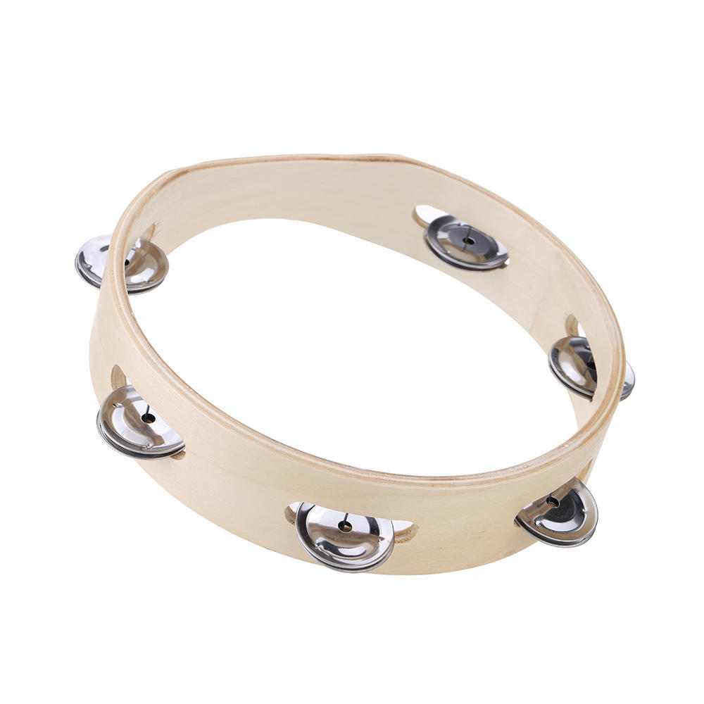 Kinder 8 Hand Held Holz Headless Tamburin Glocke Jingles für Spiele