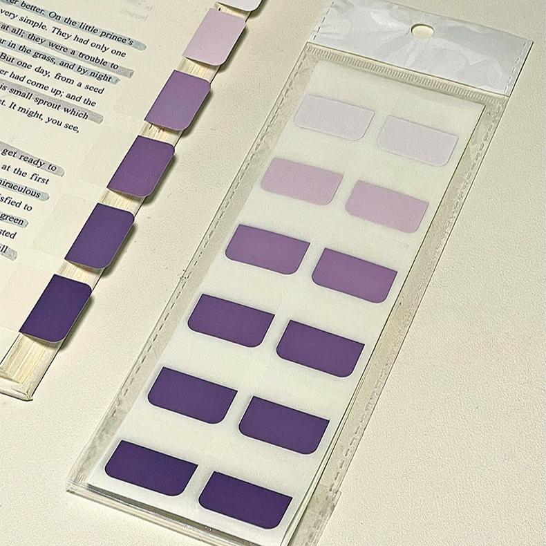 120 teile/satz Farbverlauf Serie Haftnotizen Kreatives Design Einfachheit Student Label Indec Aufkleber Student/bürobedarf violett