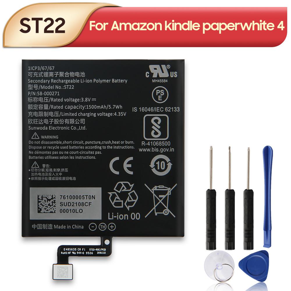 Wiederaufladbarer Lithium-Akku für Amazon Kindle Paperwhite 4 58-000246 58-000271 ST22 E-Reader Akku 1500mAh