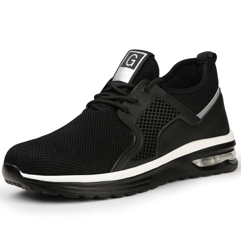 Atmungsaktive Arbeitsschuhe mit Luftpolsterung, Sicherheitsschuhe für Herren und Damen, Arbeitsschuhe mit Stahlkappe, unzerstörbare Schuhe, Anti-Smash-Sicherheitsstiefel 39