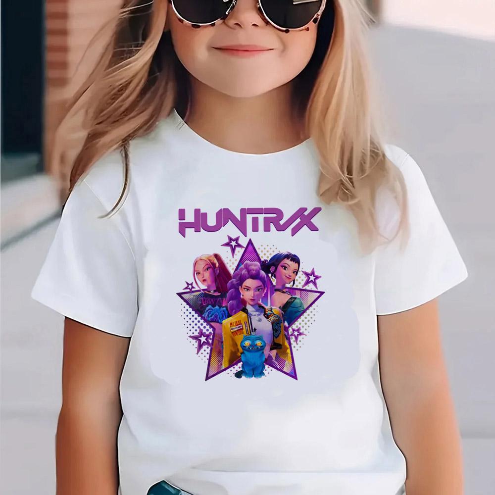 Demon Hunters Reine Baumwolle Kinderbekleidung Kurzarm T-Shirt Niedliches T-Shirt Harajuku T-Shirt für Jungen Mädchen 120