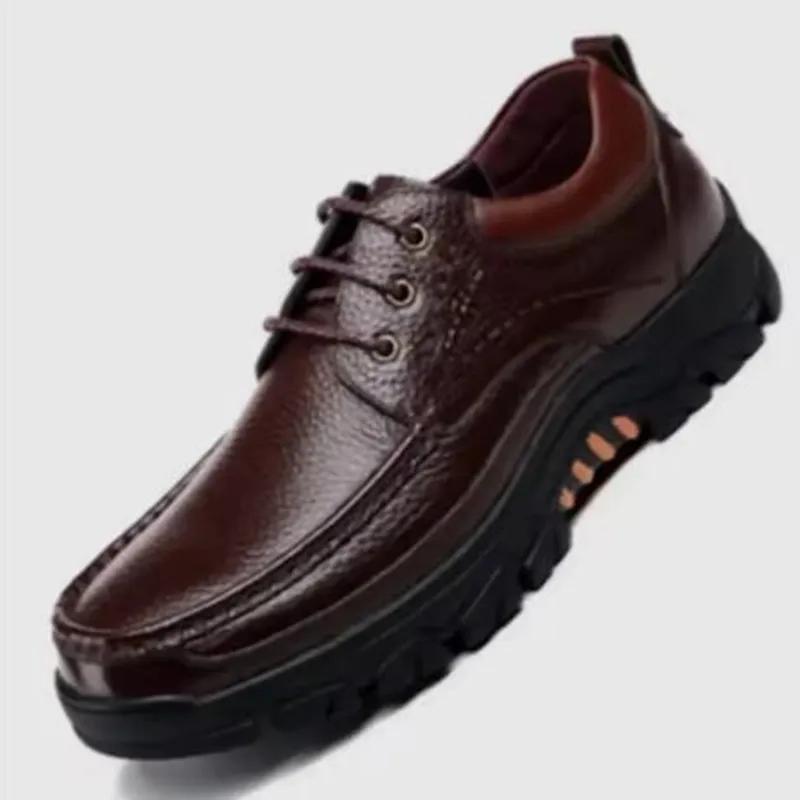 Neue Handgemachte Echte Leder Schuhe 48 Herren Loafer Weiches Leder Herren Dicke Sohle Freizeitschuh Männliches Schuhwerk Schwarz Braun Slip-On 46