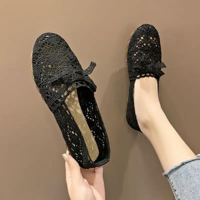 Frauen Schuhe Fisherman Schuhe Frau Mesh Atmungsaktiv Flache Weichen Boden Frauen Peas Schuhe Womans Schuhe Flats Schuhe Ytc65 39 schwarz
