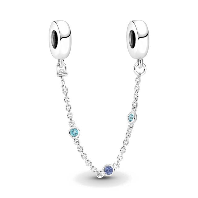 Plata Charms of Ley 925 Charms Luftballon und Sicherheitskette Serie Perlen passen zu Original-Armbändern DIY-Schmuck