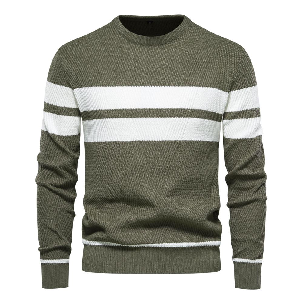 Usegiraffe Frühling Herbst Casual Pullover Herren Pullover Pullover Slim Herren Pullover Mode Trend Einfache Herren Pullover Langarm Warm L armee grüne