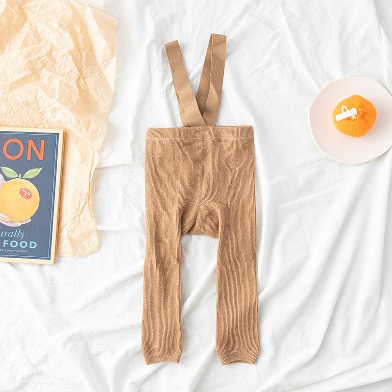 Infant Kinder Hosenträger Strumpfhosen Frühling Herbst Baby Mädchen Jungen Strumpfhosen Baby Mädchen Kleidung Hohe Taille Bandage Kreuz Straped Leggings 12-24Months kaffeebraun