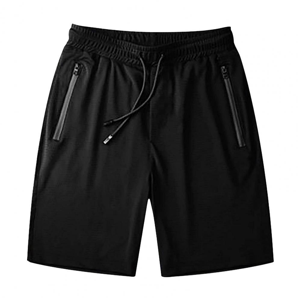 Active Shorts Stay Dry Ice Silk Athletic Shorts mit Reißverschlusstaschen für Herren Sommer-Lauftraining Radfahren Fitness-Shorts L schwarz