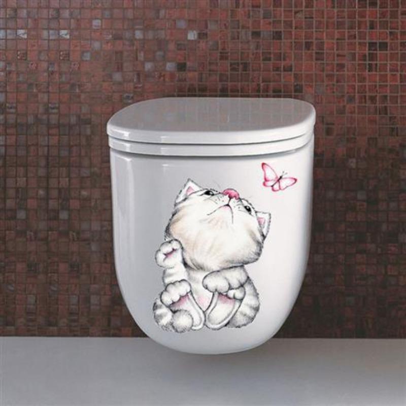 DIY Unterwasser Tier Muster Badezimmer Dekor 3D Toilettensitz Aufkleber PVC Kunst Tapete Abnehmbare Badezimmer Aufkleber Toilettenaufkleber 27.5*21cm