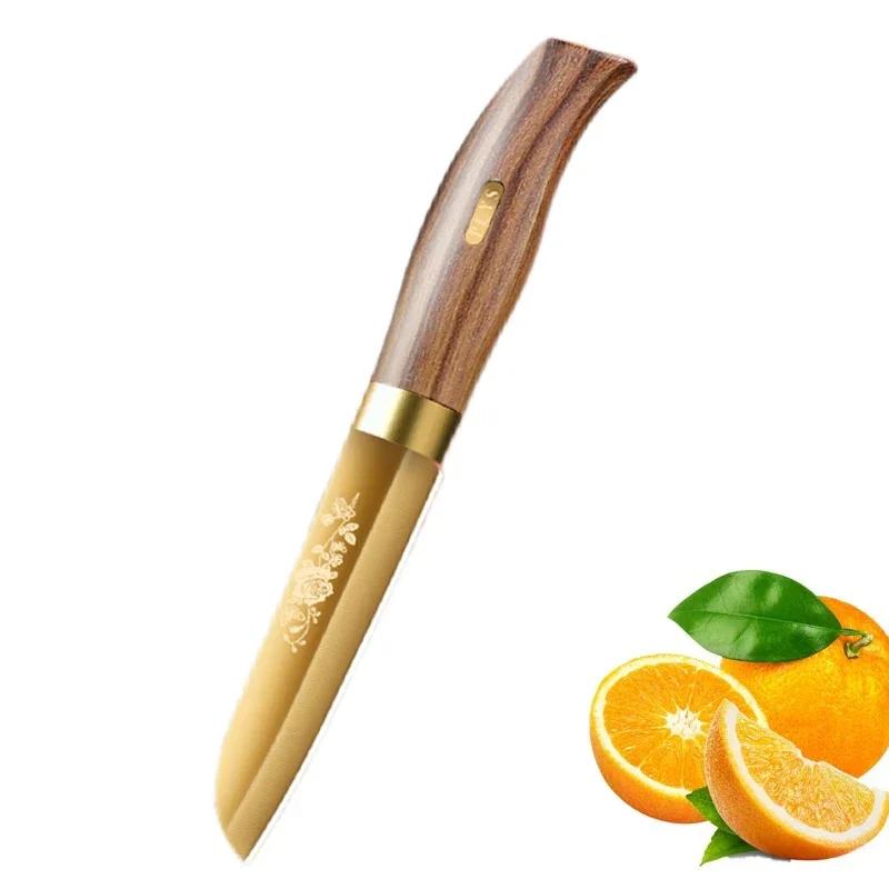 Kommerziellen gold überzogene titanium obst messer edelstahl sharp schäl messer Haushalt kleine küche messer, küche zubehör