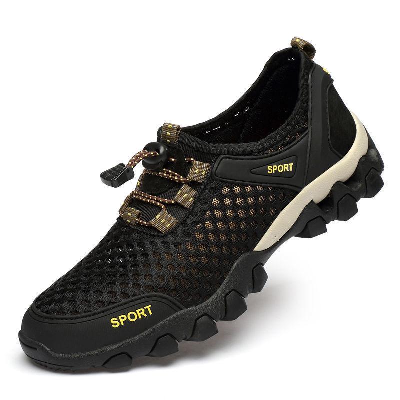 Herren Casual Tennis Sneaker Sommer Mode Atmungsaktive Mesh Schuhe Rutschfeste Wanderschuhe Sneaker für Herren Klettern Trekking 39 black