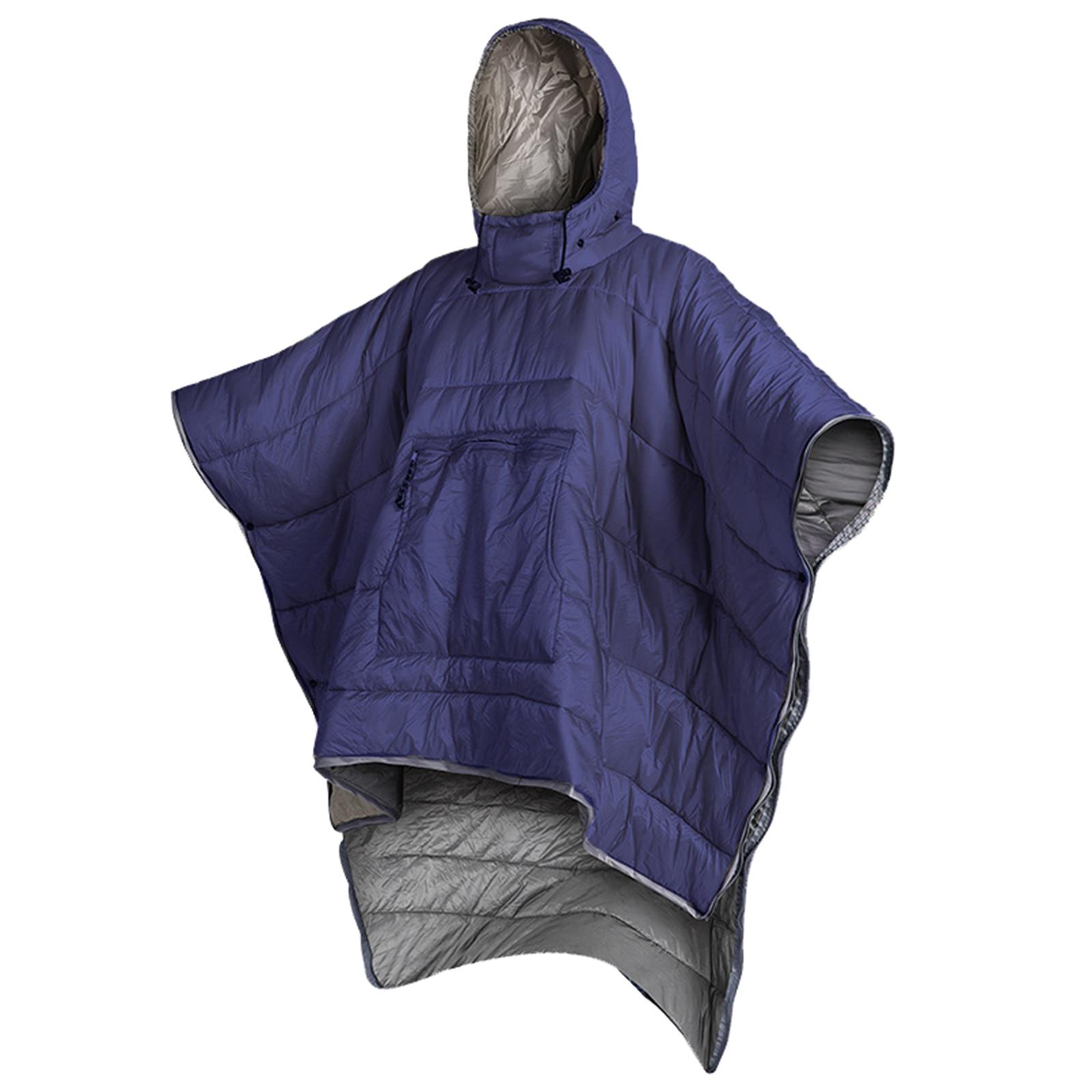 Outdoor Camping Warmer Schlafsack Mantel Stil Schlafsack Winter Poncho navy blau