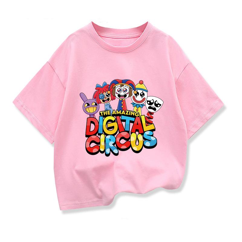 Neue Kinderbekleidung The Amazing Digital Circus Anime Grafik T-Shirt Kinder Sommer Cartoon Kurzarm T-Shirt Mode Kleidung 140cm rosa